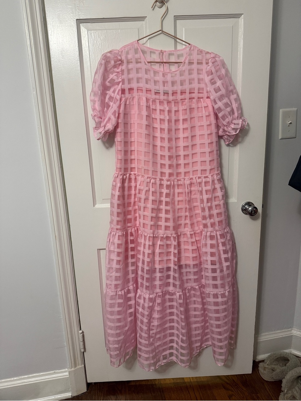English Factory Pink Sheer Check Blouse